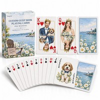 Livre d'or de mariage personnalisé en cartes de jeu recyclables et écologiques, portrait de couple aquarelle personnalisé, 5787mm, 300gsm couché