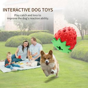 Productos de Venta Caliente 2025: Juguetes Masticables para Mascotas con Forma de Fresa, Juguetes Dispensadores de Comida para Perros, Juguetes para Mascotas - Product Image 3