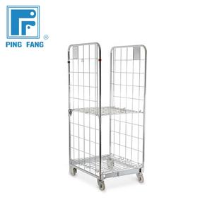 सुपरमार्केट ट्रांसपोरेशन के लिए भारी शुल्क गैल्वेनाइज्ड लॉजिस्टिक रोल पिंजरे ट्रॉली - Product Image 6