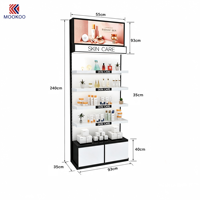 Étagère murale d'angle pour cosmétiques, cadre métallique, vitrine de présentation pour produits de soin de la peau avec écran numérique éclairé pour magasin de beauté