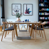 Chaises de salle à manger en bois de chêne minimalistes modernes nordiques, 4 chaises, chaise de salle à manger en bois avec accoudoirs pour restaurant, silla para restaurante