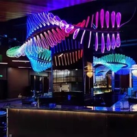 Lustre LED en spirale moderne et coloré, grand luminaire suspendu artistique pour la décoration intérieure des hôtels, des halls, des bars et des clubs