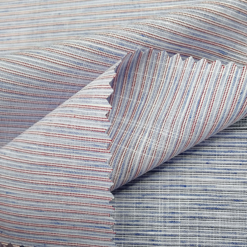 В наличии двухцветная пряжа в горизонтальную полоску окрашенная хлопчатобумажная льняная ткань для офиса женский деловой костюм рубашка блузка