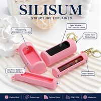 Porte-clés personnalisé en silicone pour rouge à lèvres, étui de protection portable pour baume à lèvres, housse souple en silicone pour tube de brillant à lèvres, support pour brillant à lèvres