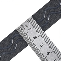 Bande élastique en silicone 20 mm, noir et blanc, motif vagues, antidérapante, pour vêtements de sport XHS004 (stock usine)