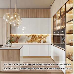 Yaman 2025 Armoires de cuisine de luxe sur mesure, designs modulaires modernes, îlot, meubles en bois, MDF, verre, PVC, y compris évier, fabriqué en Chine - Product Image 6