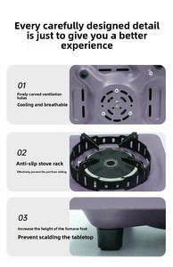 Estufa de Gas Portátil Morada de Moda para Acampar, Estufa de Butano Personalizada para Exteriores, Cocina a Prueba de Viento - Product Image 5