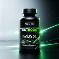 Capsules de soutien TestBoost Max à étiquette privée personnalisée OEM, complément alimentaire à base de plantes pour hommes, stimule les niveaux d'hormones masculines, améliore