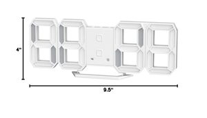 Reloj Despertador Digital LED 3D de Pared, con Atenuación Automática, Números Blancos, con Control Remoto - Product Image 2