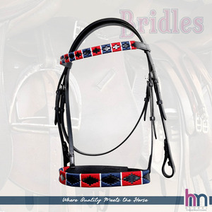 Brida de Polo Ecuestre de Cuero DD Hecha a Mano con Diseño y Logotipo Personalizables de Primera Calidad - Product Image 1