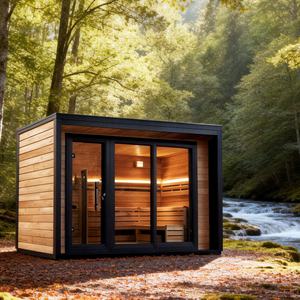 Cabine de sauna vapeur - 6 personnes, cabine silencieuse <span class=keywords><strong>en</strong></span> thermowood, salle de traitement et cour prêtes pour les studios de <span class=keywords><strong>spa</strong></span> - Product Image 2