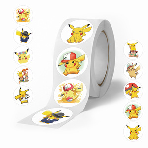 Rouleau d'autocollants <span class=keywords><strong>Pikachu</strong></span> 500 pièces/rouleau, décalcomanies de récompense pour enfants, bricolage, journal, artisanat scolaire - Product Image 6