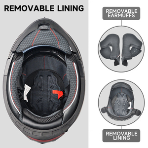 Vendita calda luci di coda a LED Open Face ABS caschi da moto modulari a Flip DOT omologati a doppia visiera per tutte le stagioni doppia D chiusura libera - Product Image 6