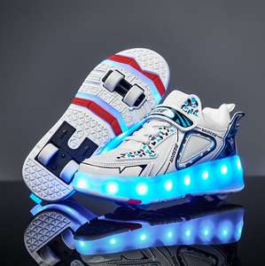 Matériau supérieur synthétique Kick Out chaussures de patin à roulettes avec 4 roues pour garçons pour l'été printemps hiver saisons - Product Image 2