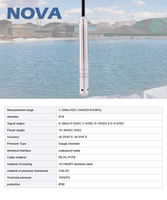 Transmetteur de niveau d'eau submersible de 19 mm de diamètre, 4-20 mA, IP68, capteur de niveau hydrostatique pour puits profonds et tuyaux étroits