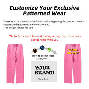 Pantalones Casuales de Hip Hop para Hombre, 350 g/m², Pantalones Deportivos Holgados, Pantalones Rectos de Forro Polar, Pantalones con Logotipo Personalizado - Product Image 4