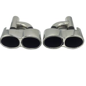 Compatible avec la série <span class=keywords><strong>Mercedes</strong></span>, style original, double tuyau d'échappement en forme de Y, acier inoxydable 304, version polie - Product Image 3