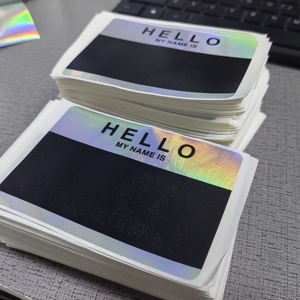 Giá đặc biệt hình ba chiều thân thiện với môi trường chống giả 'xin chào Tên tôi là 'dán vỏ trứng màu đen kết thúc 10cm x 7cm giới hạn - Product Image 4