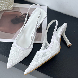 Sandalias de malla elegantes para mujer XSD, de verano, para exteriores, con tacón alto, sexys, a la moda, transpirables y modernas. - Product Image 4