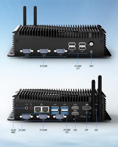 Mini PC Industrial con Chasis Integrado, <span class=keywords><strong>Core</strong></span> I3/i5/<span class=keywords><strong>i7</strong></span>, Windows 11 <span class=keywords><strong>Pro</strong></span>, Ethernet Dual de 2.5Gbps, Amplio Rango de Voltaje CC 9V-36V, 8GB/16GB/32GB RAM - Product Image 1
