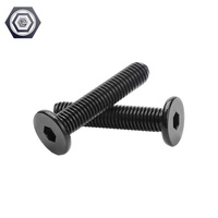 Vis d'assemblage à tête plate à six pans creux en acier au carbone ultra-mince Joint de vis à boulon Allen en oxyde noir pour connecter Biaungdo Black