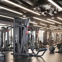 Machine à ramer assise Hyper Fitness à usage commercial, exercice pour le dos, construction en acier, pile de poids de 160 kg, durable