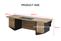 Bureau de direction sculpté de style moderne pour PDG, vente en gros d'usine