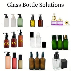 Venta caliente botella de vidrio esmerilado <span class=keywords><strong>rojo</strong></span> 60ml 100mL 120ml 200ml aceite esencial CUIDADO DE LA PIEL CREMA Botella dispensadora con bomba - Product Image 3