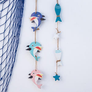 Decoración de Pared de Madera Pintada con Estrellas de Mar y Peces Pequeños, Estilo <span class=keywords><strong>Mediterráneo</strong></span>, Ecológica para el Hogar - Product Image 4