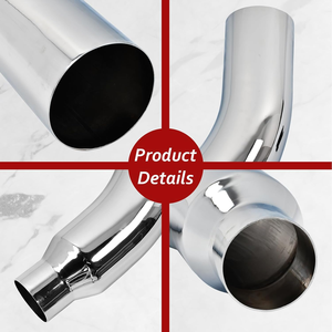 5 بوصة مطلي بالكروم الديزل العادم الكوع طرف 5 بوصة مدخل 8 بوصة منفذ الجانب خروج العادم طرف 23 بوصة طول طول دوران أنبوب العادم - Product Image 4