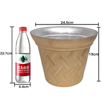 Pot de fleurs de designer WOJU, style moderne, en PP, écologique, léger, durable, grand format, électroplaqué, sculpté à la main, pour balcon et jardin