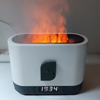 Humidificateur USB en plastique 4-en-1 à diffusion froide, avec horloge, son d'ambiance et minuterie, pour huiles essentielles et arômes, idéal pour l'export.