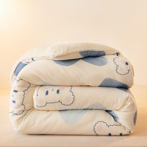 売れ筋の居心地の良い暖かい加重フランネルシェルパベッドシーツブランケット - Product Image 5