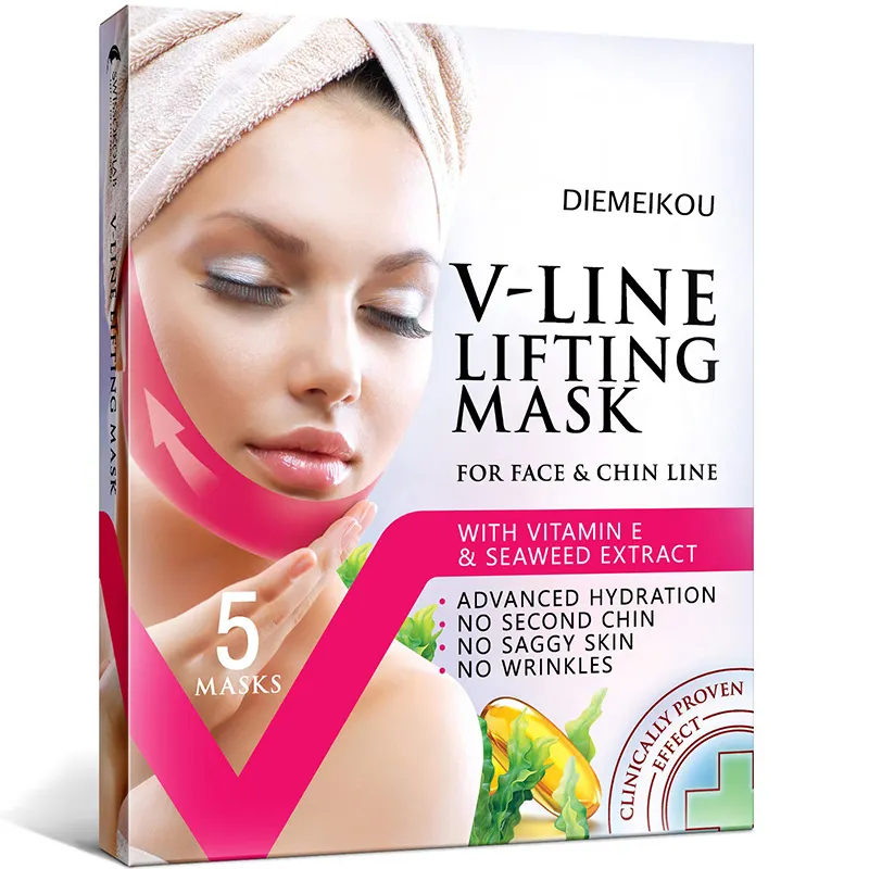 OEM Private Label Moisturizing Mask For Face & Chin Line V- Line Face Mask V Shape Slimming Facial Facial Sheet Mask Korean