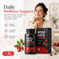Extrait de fruits de cynorrhodon de qualité supérieure 1000mg en capsules – Vitamine C botanique bio disponible pour le soutien immunitaire et la production de collagène – Vente en gros