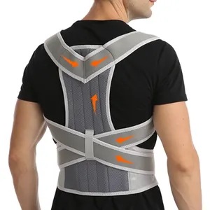 Manufacturer providing CE Adjustable Posture Corrector Strong Tensile Force Black Posture Corrector Belt for Men and Women