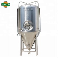 Fermenteur conique de 5000 L en acier inoxydable à double paroi avec chemise de refroidissement au glycol et manway supérieur pour l'alcool (Marque OEM Tiantai/TBE)