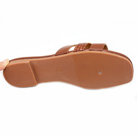 Chaussures plates en cuir PU pour femmes, ligne de chaussures décontractées d'extérieur, sandales H-shaped haut de gamme pour femmes, confortables
