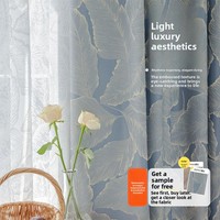 Rideaux Jacquard Haute Précision Style Français Luxe Rideau Occultant pour Chambre Salon Balcon