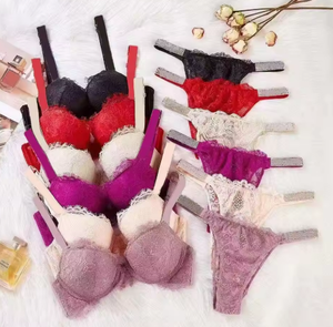 Ensemble de lingerie sexy à broderies florales, lingerie sexy pour femmes, sous-vêtements sensuels fantaisie, ensemble de soutien-gorge à volants, <span class=keywords><strong>Victoria</strong></span> and Secret - Product Image 1