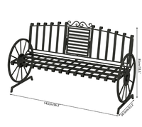 Sculpture de jardin en bronze noir, homme assis sur un banc à lattes résistant aux intempéries, vente chaude