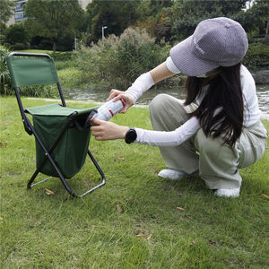 Chaise de pêche pliable avec rangement intégré et dossier, petit tabouret de pêche pliable avec sac isotherme, chaise de pêche pour la pêche au feeder - Product Image 3
