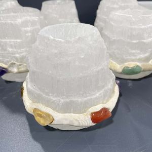 All'ingrosso cristalli di alta qualità pietre curative Selenite torri lampade di cristallo portacandele - Product Image 6