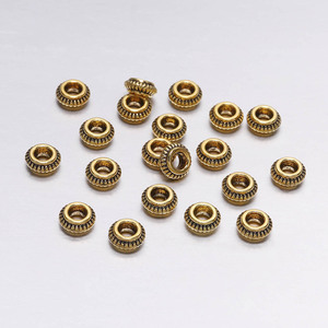 Cuentas espaciadoras de aleación de zinc de 7 mm en colores oro antiguo y plata mixtas para suministros de fabricación de joyería DIY - Product Image 3