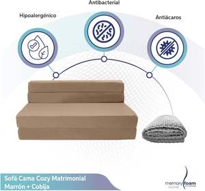 Dareko canapé-lit sectionnel en mousse à mémoire de forme + couverture polaire grise 3D maille 4 matelas pliable canapé-lit canapé-lit en mousse pliable - Product Image 5