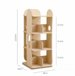 Libreria Girevole Moderna in Legno Montessori per Bambini, Scaffale da Terra per Cameretta, Asilo Nido, Scuola Materna, Aula, <span class=keywords><strong>Smurfs</strong></span> - Product Image 6