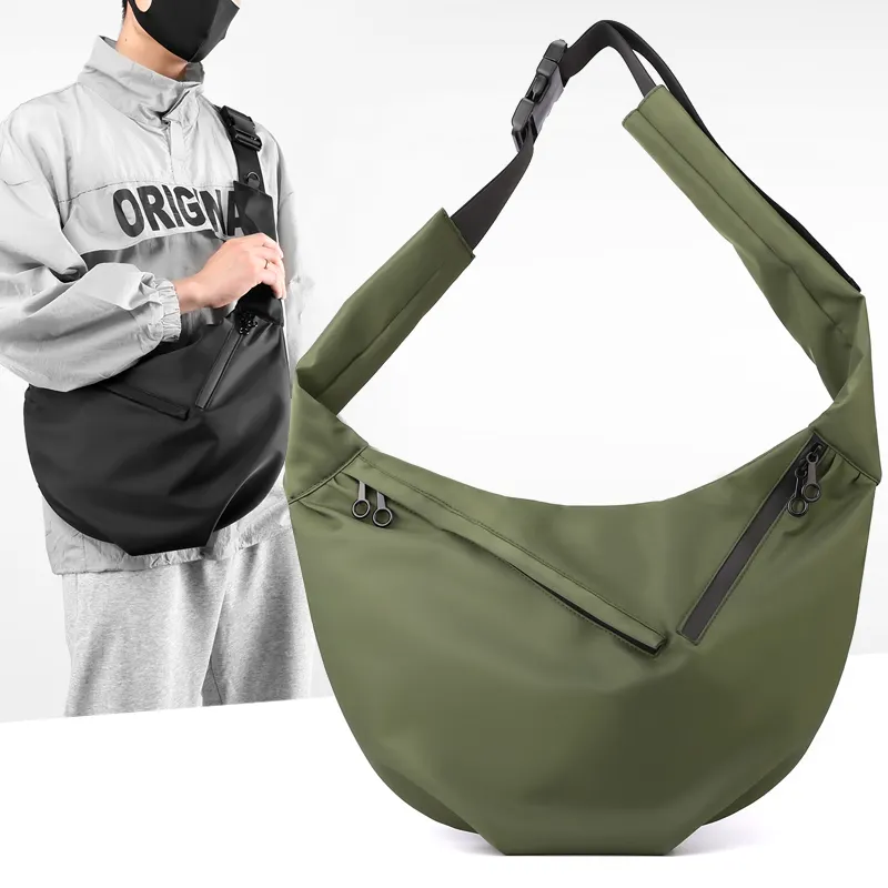 사용자 정의 방수 남자의 어깨 가방 패션 새로운 스타일 편리한 겨드랑이 남자 여자 어깨 가방 남자의 나일론 슬링 백