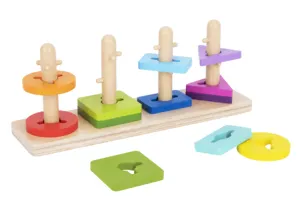 2024 Artesanato Coração Teaser Brinquedo de madeira colorido forma Montessori Blocos Geométricos Classificador