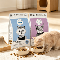 Sacs à fond plat en PET imprimés sur mesure, résistants à l'humidité, de qualité alimentaire, pour aliments pour chats et chiens, emballages en plastique, 1,5 kg, 3 kg, 5 kg