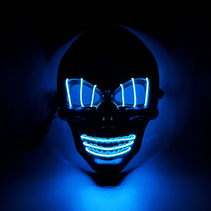 Máscara <span class=keywords><strong>de</strong></span> Calavera con Luces LED, Ojos y Dientes Brillantes <span class=keywords><strong>de</strong></span> Neón, Disfraz para Halloween, Máscara Facial <span class=keywords><strong>de</strong></span> Calavera, Fiesta <span class=keywords><strong>de</strong></span> Cosplay en Discoteca, Accesorio Unisex para Adultos - Product Image 1